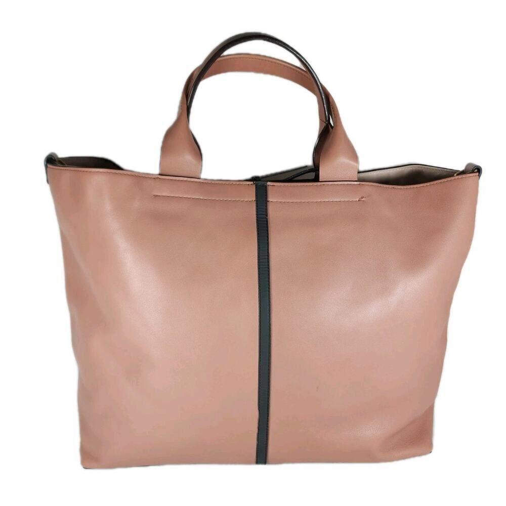 REED KRAKOFF Women's Large Blush Leather Top Handle Tote Bag Purse